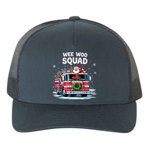 Santa Driving Fire Truck Christmas Emergency Crew Gift Yupoong Adult 5-Panel Trucker Hat