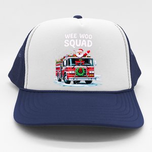 Santa Driving Fire Truck Christmas Emergency Crew Gift Trucker Hat