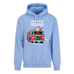 Santa Driving Fire Truck Christmas Emergency Crew Gift Unisex Surf Hoodie