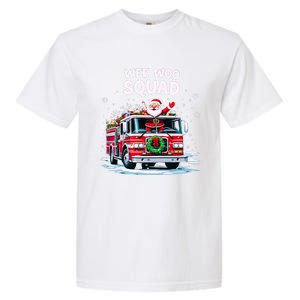 Santa Driving Fire Truck Christmas Emergency Crew Gift Garment-Dyed Heavyweight T-Shirt