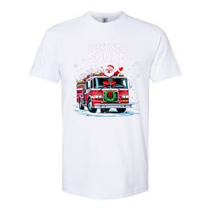 Santa Driving Fire Truck Christmas Emergency Crew Gift Softstyle CVC T-Shirt