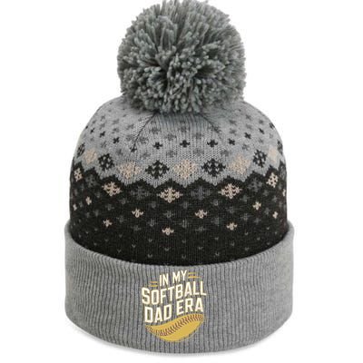 Softball Dads FatherS Day Softball In My Softball Dad Era Gift The Baniff Cuffed Pom Beanie