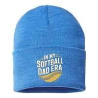 Softball Dads FatherS Day Softball In My Softball Dad Era Gift Sustainable Knit Beanie