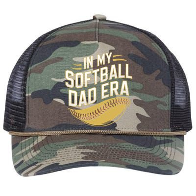 Softball Dads FatherS Day Softball In My Softball Dad Era Gift Retro Rope Trucker Hat Cap