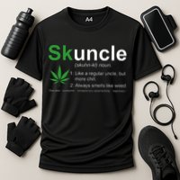 Skuncle Definition Funny Weed Pot Cannabis Marijuana Uncle Cooling Performance Crew T-Shirt