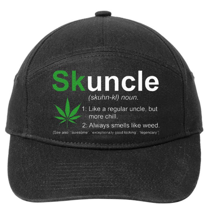 Skuncle Definition Funny Weed Pot Cannabis Marijuana Uncle 7-Panel Snapback Hat