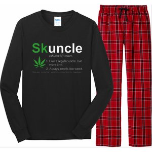 Skuncle Definition Funny Weed Pot Cannabis Marijuana Uncle Long Sleeve Pajama Set