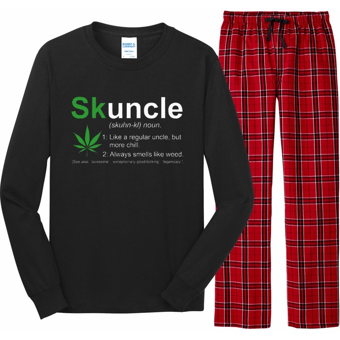 Skuncle Definition Funny Weed Pot Cannabis Marijuana Uncle Long Sleeve Pajama Set