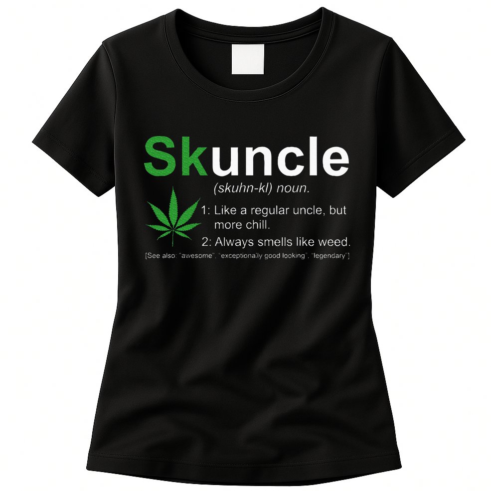 Skuncle Definition Funny Weed Pot Cannabis Marijuana Uncle Womens T-Shirt