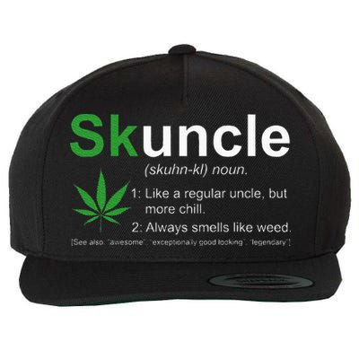 Skuncle Definition Funny Weed Pot Cannabis Marijuana Uncle Wool Snapback Cap
