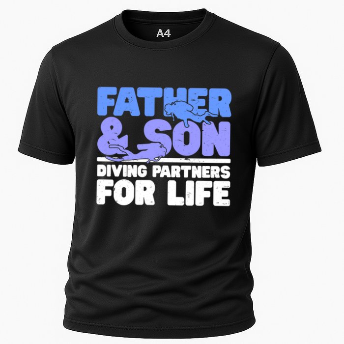 Scuba Diving Father And Son Diving Partners For Life Gift Cooling Performance Crew T-Shirt
