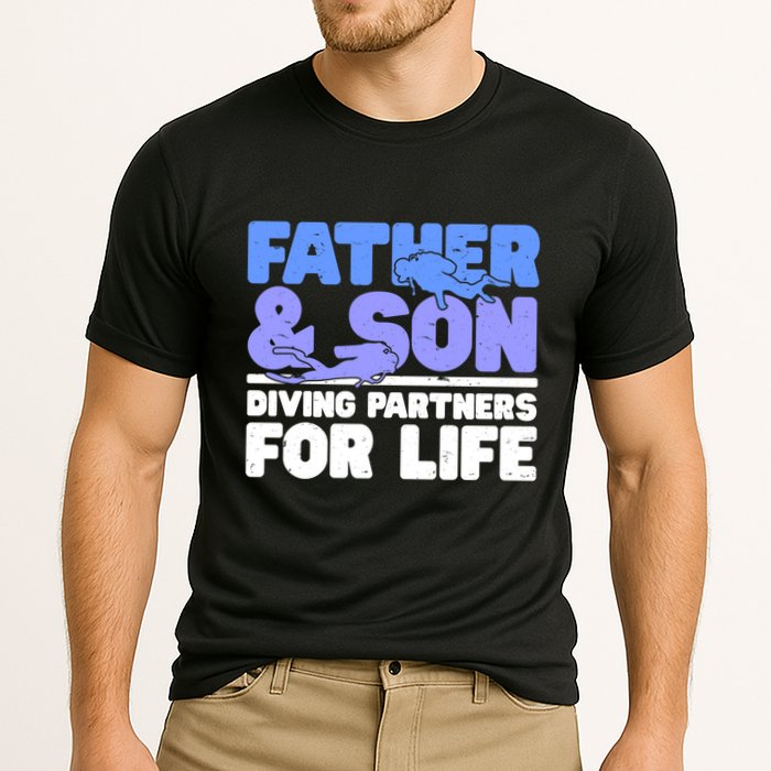 Scuba Diving Father And Son Diving Partners For Life Gift Cooling Performance Crew T-Shirt