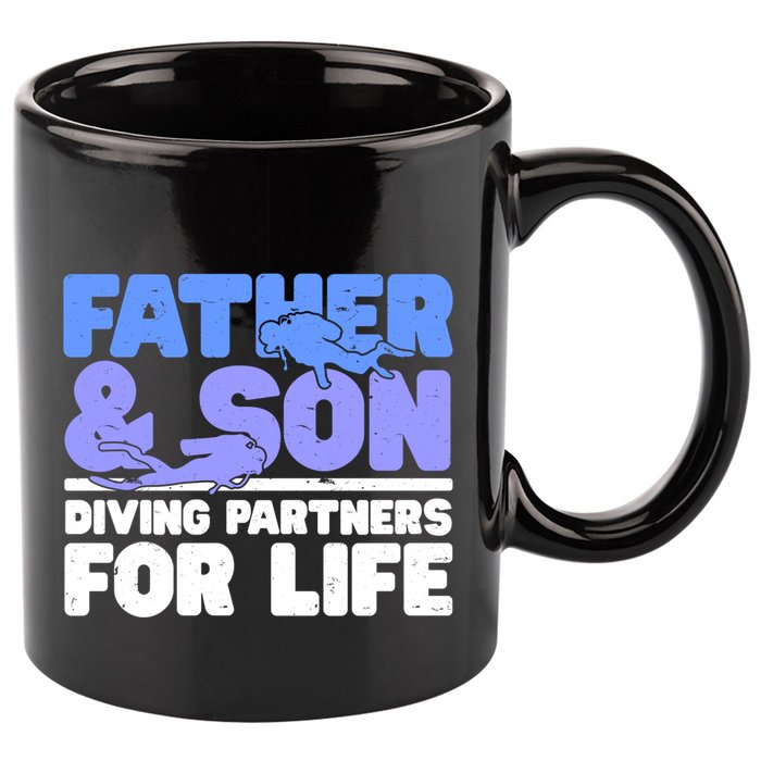 Scuba Diving Father And Son Diving Partners For Life Gift 11oz C Handle Ceramic Mug