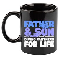 Scuba Diving Father And Son Diving Partners For Life Gift 11oz C Handle Ceramic Mug