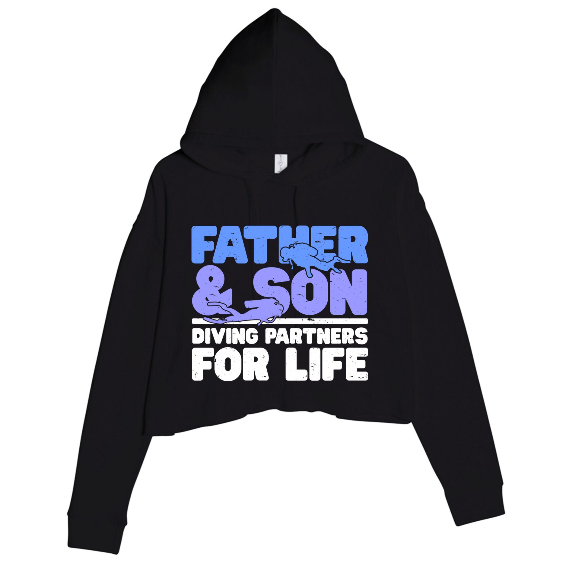 Scuba Diving Father And Son Diving Partners For Life Gift Crop Fleece Hoodie