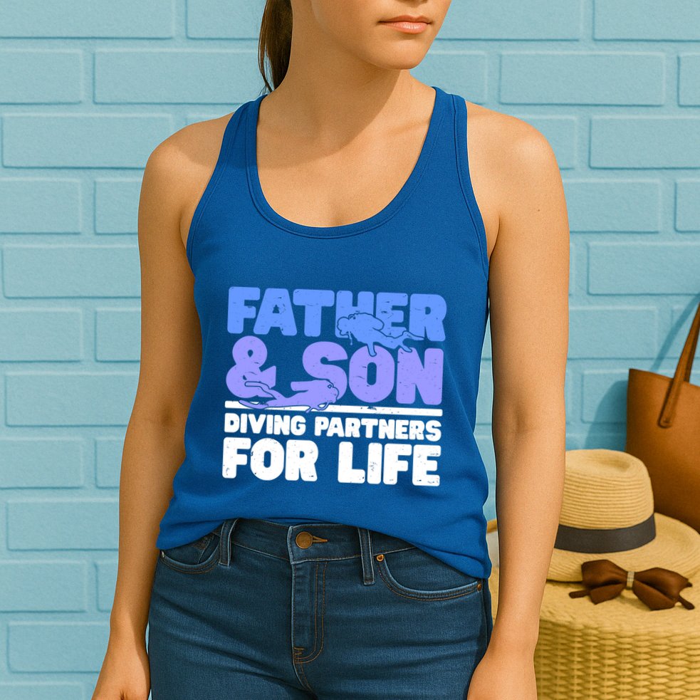 Scuba Diving Father And Son Diving Partners For Life Gift Womens Tank Top