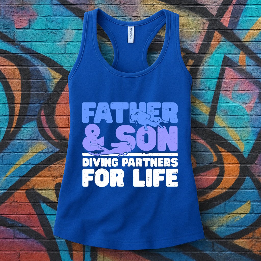 Scuba Diving Father And Son Diving Partners For Life Gift Womens Tank Top
