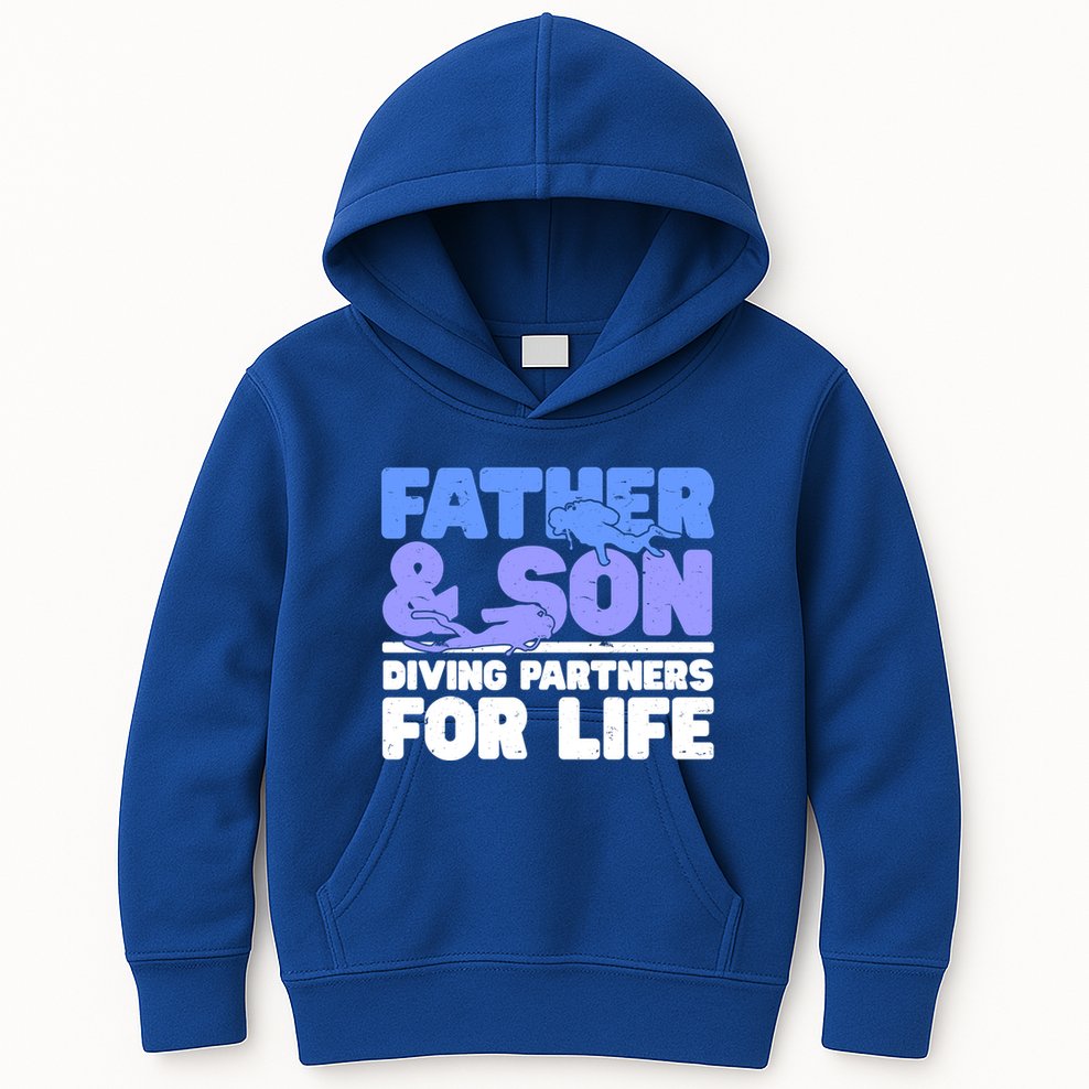 Scuba Diving Father And Son Diving Partners For Life Gift Kids Hoodie