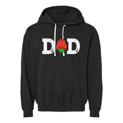 Strawberry Dad Fruit Lover Fruitarian Father's Day Berry Garment-Dyed Fleece Hoodie