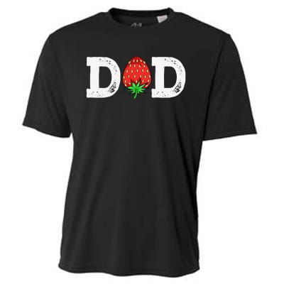 Strawberry Dad Fruit Lover Fruitarian Father's Day Berry Cooling Performance Crew T-Shirt