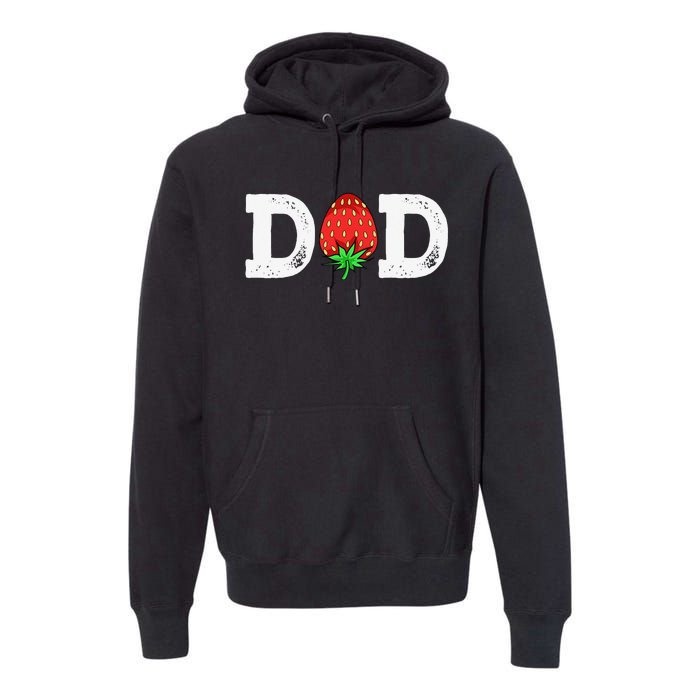 Strawberry Dad Fruit Lover Fruitarian Father's Day Berry Premium Hoodie