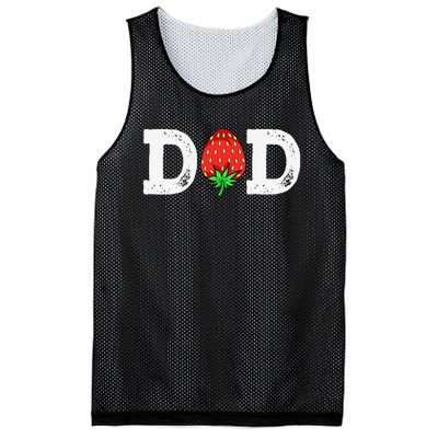 Strawberry Dad Fruit Lover Fruitarian Father's Day Berry Mesh Reversible Basketball Jersey Tank