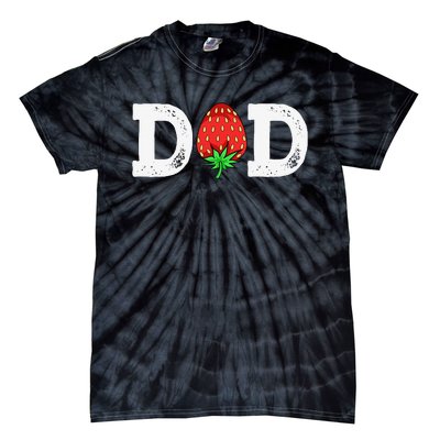 Strawberry Dad Fruit Lover Fruitarian Father's Day Berry Tie-Dye T-Shirt