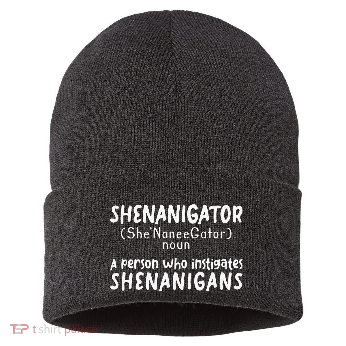 Shenanigator Definition Funny Saint Patrick Day Shenanigans Sustainable Knit Beanie
