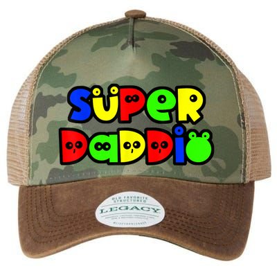 Super Daddio Funny Gamer Dad Fathers Day Video Game Lover Legacy Tie Dye Trucker Hat