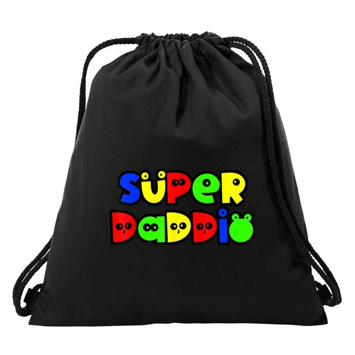 Super Daddio Funny Gamer Dad Fathers Day Video Game Lover Drawstring Bag