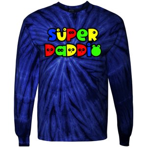 Super Daddio Funny Gamer Dad Fathers Day Video Game Lover Tie-Dye Long Sleeve Shirt