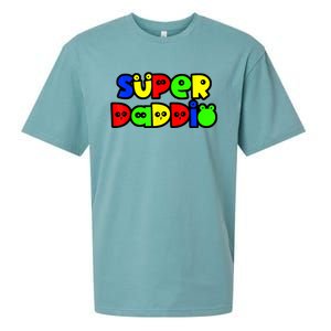 Super Daddio Funny Gamer Dad Fathers Day Video Game Lover Sueded Cloud Jersey T-Shirt