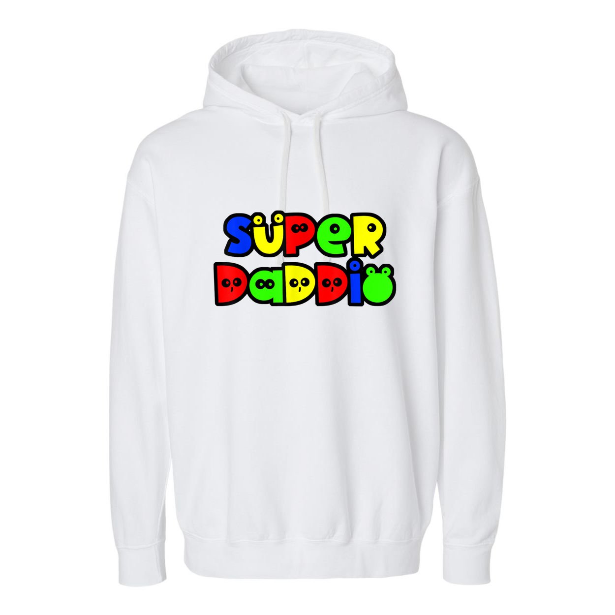 Super Daddio Funny Gamer Dad Fathers Day Video Game Lover Garment-Dyed Fleece Hoodie