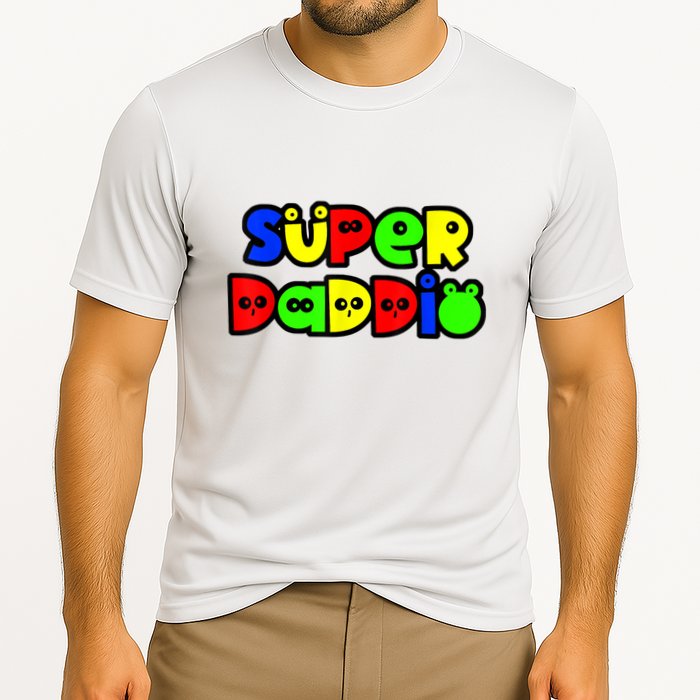 Super Daddio Funny Gamer Dad Fathers Day Video Game Lover Cooling Performance Crew T-Shirt