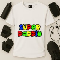 Super Daddio Funny Gamer Dad Fathers Day Video Game Lover Cooling Performance Crew T-Shirt