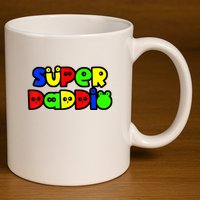 Super Daddio Funny Gamer Dad Fathers Day Video Game Lover 11oz C Handle Ceramic Mug