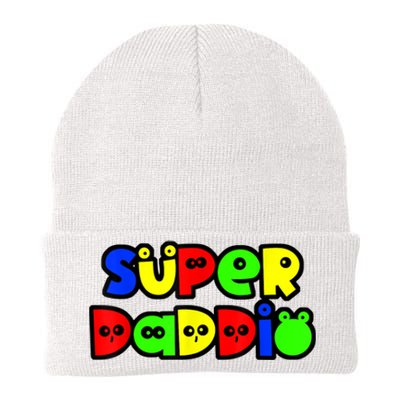 Super Daddio Funny Gamer Dad Fathers Day Video Game Lover Knit Cap Winter Beanie