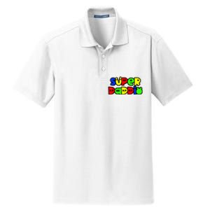 Super Daddio Funny Gamer Dad Fathers Day Video Game Lover Dry Zone Grid Polo