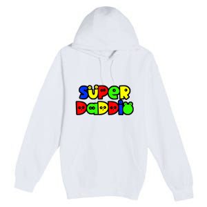 Super Daddio Funny Gamer Dad Fathers Day Video Game Lover Premium Pullover Hoodie