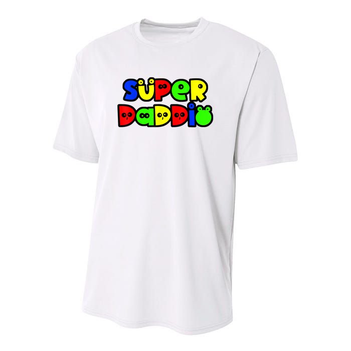 Super Daddio Funny Gamer Dad Fathers Day Video Game Lover Youth Performance Sprint T-Shirt