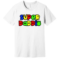 Super Daddio Funny Gamer Dad Fathers Day Video Game Lover Premium T-Shirt