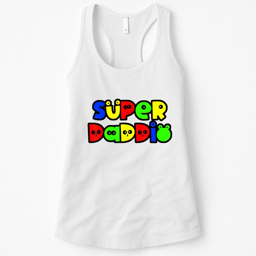 Super Daddio Funny Gamer Dad Fathers Day Video Game Lover Womens Tank Top