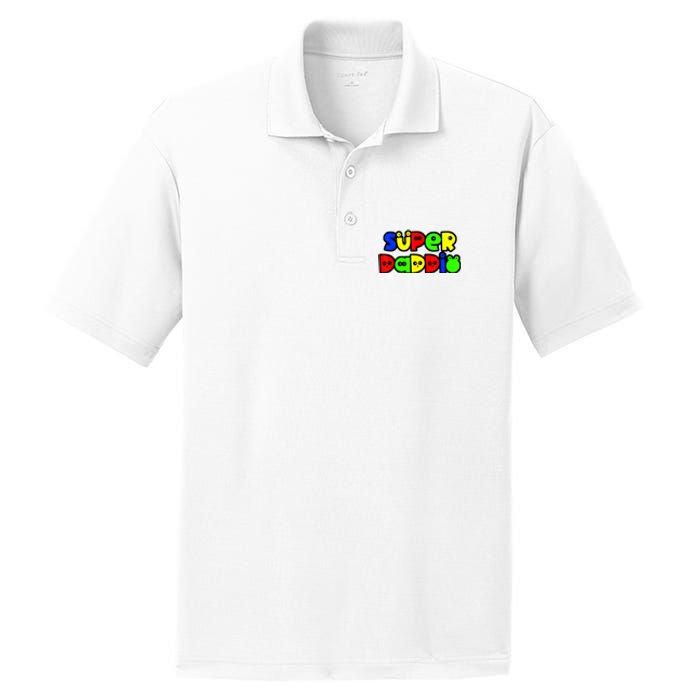 Super Daddio Funny Gamer Dad Fathers Day Video Game Lover PosiCharge RacerMesh Polo