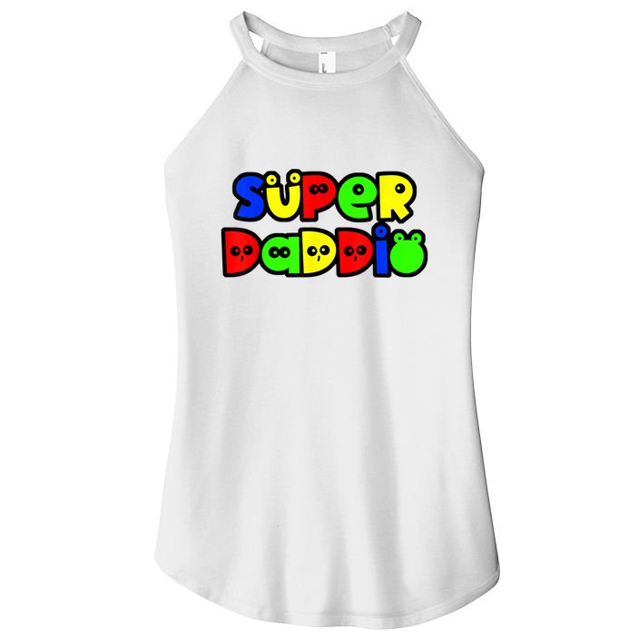 Super Daddio Funny Gamer Dad Fathers Day Video Game Lover Women's Perfect Tri Rocker Tank
