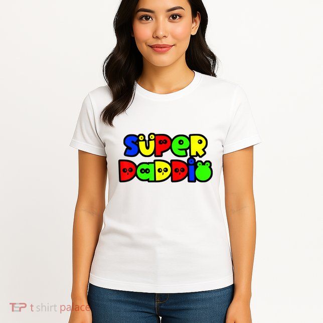 Super Daddio Funny Gamer Dad Fathers Day Video Game Lover Womens T-Shirt