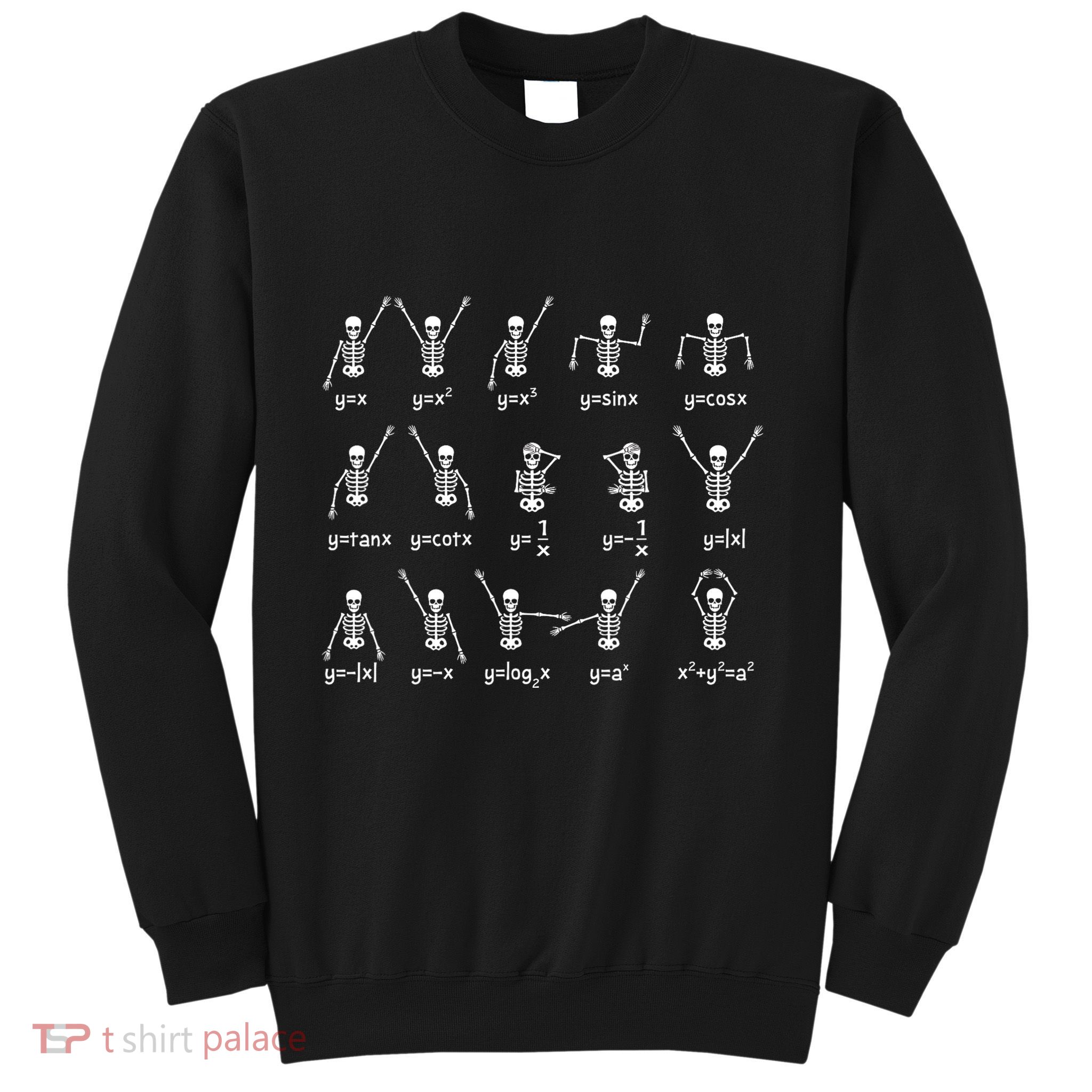 Skeleton Dance Figures Equation Math Teacher Halloween Sweatshirt