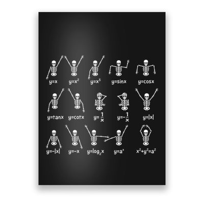 Skeleton Dance Figures Equation Math Teacher Halloween Poster