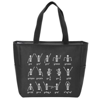 Skeleton Dance Figures Equation Math Teacher Halloween Zip Tote Bag