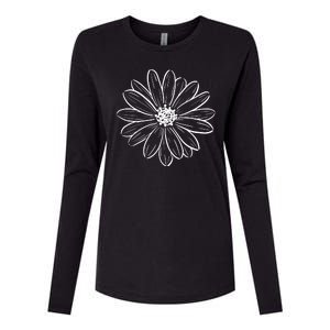 Spring Daisy Floral Womens Cotton Relaxed Long Sleeve T-Shirt