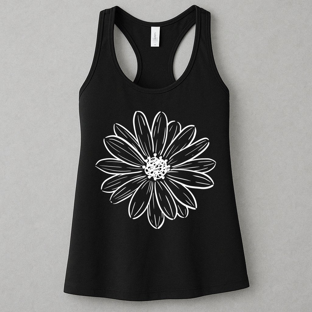 Spring Daisy Floral Womens Tank Top